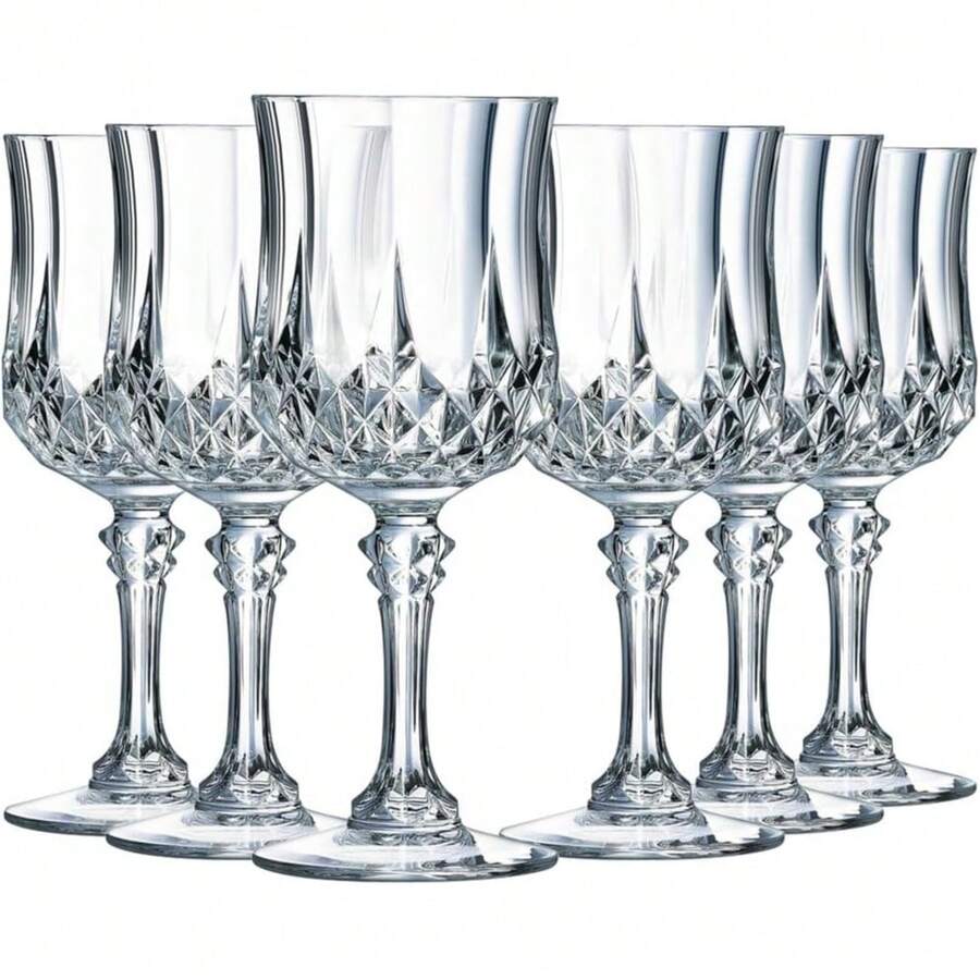 1/4/6/9/12 piezas Elegantes Copas de Champán - Cristalería Premium con Corte de Diamante y Relieve, Reutilizable, Apta para Uso Doméstico, Lavado a Mano, Ideal para el Día de San Valentín, Fiestas, Reuniones de Año Nuevo, Ramadán o Vuelta al Colegio - Ver 1