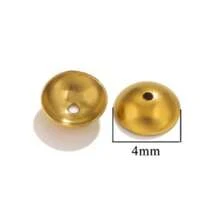 50个304不锈钢金银珠帽，圆顶隔珠端帽，适用于DIY珠宝制作 - 珠帽 - 查看 12