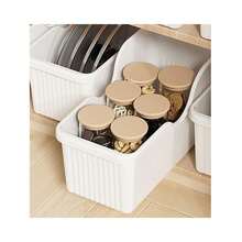 Set Of 3 Durable Rolling Organizers For Cabinets And Pantries - A Storage System With 3 Boxes And 6 Wheels Designed To Save Space, Suitable For Pots, Pans, Spices, And Lids - Ideal For Organizing Under The Sink And In Kitchen Cabinets - Champagne - View 7