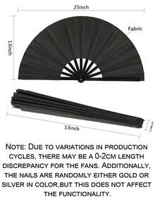 1pc 13-Inch Large Foldable Clapping Hand Fan, Suitable For Street Dance, Festivals, Parties - Multicolor - View 5
