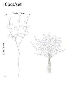 5/10/30支亚克力珍珠吊坠花茎，水晶花苞枝条装饰，人造花，适用于婚礼、家居装饰、春秋婚礼花瓶装饰、家居/餐厅/卧室装饰、母亲节/父亲节/节日生日派对用品、户外花园装饰、圣诞装饰 - 白色 - 查看 11