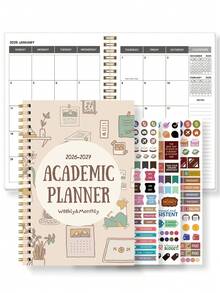 Sổ kế hoạch tháng 2026–2027, sổ tay A5 ghi chú hàng tuần và hàng tháng kèm nhắc nhở ngày lễ và ghi chú, giúp bạn luôn ngăn nắp, đồ dùng văn phòng, phụ kiện bàn làm việc, đồ dùng học tập, quà tặng tri ân giáo viên, quà tặng Ngày của Mẹ, ghi chú cho y tá. - Be - Xem 12