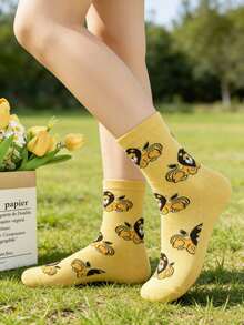 1 đôi tất cao đến đầu gối họa tiết sư tử, phù hợp cho cả nam và nữ. - Nhiều màu - Xem 6