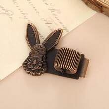 AHCRAFT 1pc Vintage Rabbit Theme Universal Portable Metal Pen Holder, Spring-Loaded Classical Color Rabbit Head Decor Portable Metal Clip, For Planner, Notebook, School, Teacher, Student, Office Supplies - Rabbit Shape - View 15