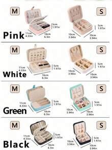 1pc PU Leather Travel Jewelry Storage Box, Portable Jewelry Organizer Box With Multiple Layers For Earrings, Rings, Necklaces, Makeup, Gifts For Women, Teachers - Multicolor - View 12