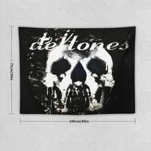 1PC Deft-Ones Metal Band Album Tapestry Wall Decoration, Art Home Decoration Suitable For Bedrooms, Living Rooms, Balconies - For Fans, Providing Unique Gifts, Room Flags And Door Curtains Decoration Background Arrangement - 1PC - 查看 2