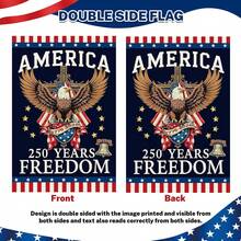 250 Year American Anniversary Flag, 250th Anniversary Usa Flag 1776-2026 Semiquincentennial Commemorative Patriotic Banner With Eagle Design 4th Of July Singel-Sided/Double-Sided Garden Flag For Outside 12x18 Inch - 樣式1 - 查看 12