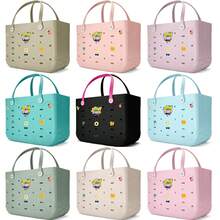 EVA Women's Tote Bag - Oversized Solid Color Beach Purse, Waterproof & Sandproof, Lightweight & Washable, Open Design For Easy Packing, DIY Customizable, Suitable For Pool, Camping, Shopping, Sports, Travel - Nhiều màu - Xem 6