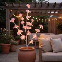 Peach Blossom LED Decorative Light, Romantic Artificial Flower Light, Suitable For Photography Backdrop, Wedding Decor - Pink - View 3