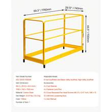 6 Foot Scaffolding Safety Guardrail Rustproof Solid Carbon Steel Scaffold Guard Rail Of 55.4 Lbs Load Capacity Baker Style Metal Guardrails Accessory System For Scaffolding Platform Yellow - 6 Foot - View 11