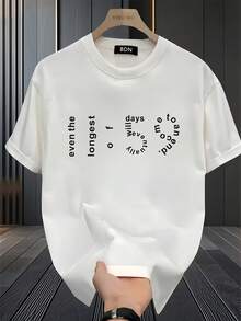 Fashionable Brand Printed Short-Sleeve T-Shirt For Men In Summer Heavy Pure Korean-Style Japanese-Style Printed Versatile Tops For Men - Black - View 1