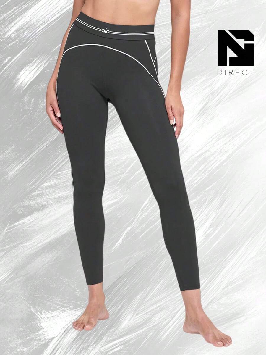 Airbrush High-Waist 7/8 Heart Throb Legging - 無菸煤色/白色 - 查看 1