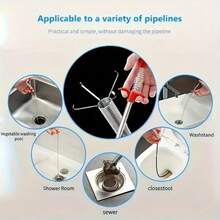 4-Claw Drain Cleaner, Soft Handheld Drain Catcher Tool, Suitable For Clearing Debris And Unclogging Household Toilets, Sinks, Drains, Etc. - Multicolor - View 8