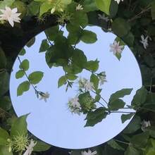 1pc Round Frameless Minimalist Fresh Acrylic Decorative Mirror, Self-Adhesive Makeup Mirror, Suitable For Bedroom, Bathroom And Home Decor, DIY And Outdoor Photography Props - 30*30 - View 4