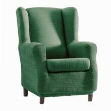 Kiva Jacquard Elastic Wingback Chair Cover, Breathable And Wear-Resistant, Various Colors Available – Easy To Put On And Take Off Wingback Chair Cover, Upholstered Style Design - 阿基里斯綠 - 查看 3