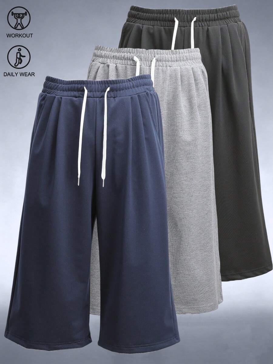 1 pieza Pantalones cortos deportivos para hombres - Utilidad sin límites. Con diseño de corte afilado, libertad dinámica y transición sin costuras del gimnasio a la calle. - Azul Marino - Ver 1