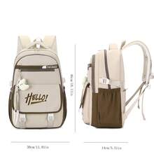 Large Capacity Multi-Layer Backpack, Lightweight Travel Bag For Middle/High School & College Students, Backpack With Cute Moon Pendant, Multi-Pocket Multi-Function Backpack - Multicolor - View 11