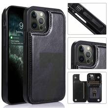 Una funda para iPhone 12 con estampado Número siete gráfico negro blanco, con diseño de múltiples ranuras y función de cartera, y cierre magnético de gran potencia | Acabado artesanal con textura de cuero, diseño unisex, ideal para el uso diario y como regalo - Negro - Ver 1