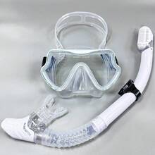 1 Set Panoramic Wide-Angle Adjustable Dry Snorkel Mask, Tempered Glass Anti-Leak Adult Snorkeling Diving Swimming Training Equipment, Professional Snorkel Set - Multicolor - View 16