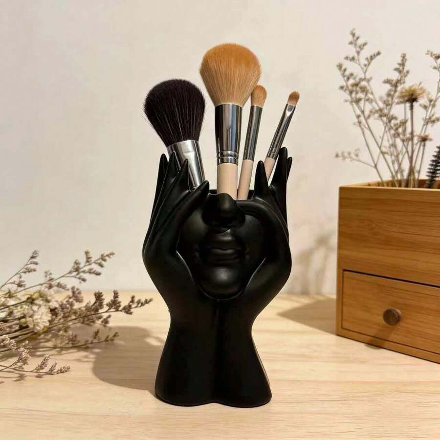 Soporte multifuncional para brochas de maquillaje, organizador de cosméticos y lápices labiales, adecuado para tocador, diseño minimalista