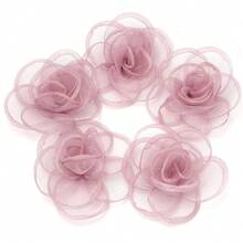 5pcs Burnt Edge Mesh Flower, 4.5cm 3D Floral Decor, For DIY Brooch, Bag Decoration, Wedding Corsage, Wristband, Necklace Flower, Clothing Accessories - Net Flower - View 9