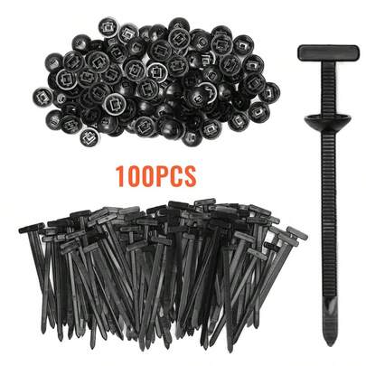 Bộ 30/50/100/200 chiếc dây buộc cáp đa năng bằng nylon - Dây buộc đa chức năng với thiết kế ghim và nút, khóa cài bằng nhựa chống tia UV dùng cho sửa chữa ô tô và sử dụng hàng ngày.