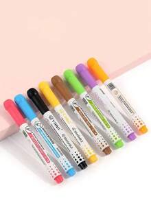 8 piezas/2 piezas Marcadores borrables de colores, bolígrafos a base de agua borrables, fáciles de limpiar, adecuados para reuniones, oficinas, aulas, 8 colores, temporada de vuelta a clases - Conjuntos - Ver 8