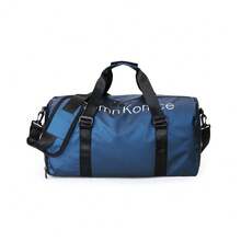 BAGCO Bolsa de gimnasio unisex impermeable con compartimento para zapatos y bolsillo impermeable; bolsa deportiva multifuncional para el fin de semana, adecuada para viajes, deportes, fitness y entrenamientos. - Azul - Ver 10