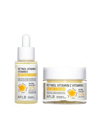 APLB [Bundle] Retinol Vitamin C Vitamin E Ampoule Serum 40 Ml + Facial Cream 55 Ml