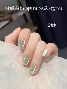 10毫升 Gentle Magic 泡泡糖猫眼凝胶指甲油，2026春夏新品热销推荐，闪亮超亮小灯泡水晶猫眼美甲用品，粉色美甲，蓝色美甲 - 彩色 - 查看 20