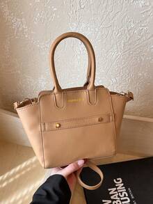 Minimalist Fashion New Rhombus Handbag, Commuter Elegant Shoulder Bag With Inner Pouch - Khaki - View 2