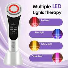 7合1多功能美容仪，集面部提拉按摩、护肤SPA、微电流嫩肤、深层清洁于一体，400mAh电池 - 彩色 - 查看 7