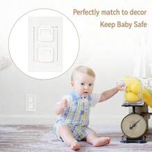 Baby Electrical Outlet Covers, With Hidden Pull Handle, ABS Plastic White Opaque Design For Toddler Safety - White - View 7