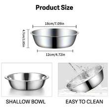 Bát ăn cho mèo/chó bằng thép không gỉ cao cấp, dễ vệ sinh, đồ dùng cho thú cưng. - bạc - Xem 10