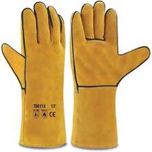 Pro Leather Welding Gloves 13" - Large Heat/Fire Resistant Gloves For BBQ, Grilling, Welding - Cowsplit Leather With Fine Stitching - Wear Resistant Liner - Long For Arm Protection,44952161 - A - View 1