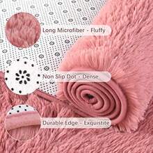 Soft Runner Rug for Bedroom Living Room Plush Fluffy Rug 2x6 Feet Shag Furry Runner Rug Carpet Non Shedding for Nursery Girls Room Home Decorative Blush - Camino de mesa de 2 x 6 - Ver 3