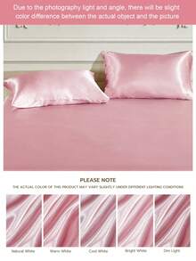 1pc Silky Satin Pillowcase, Gentle On Hair And Skin, Luxurious Soft And Breathable, No Filling, Machine Washable. Suitable For Home Bedding And Student Dormitory, Oeko-Tex Certified - Pink - View 10