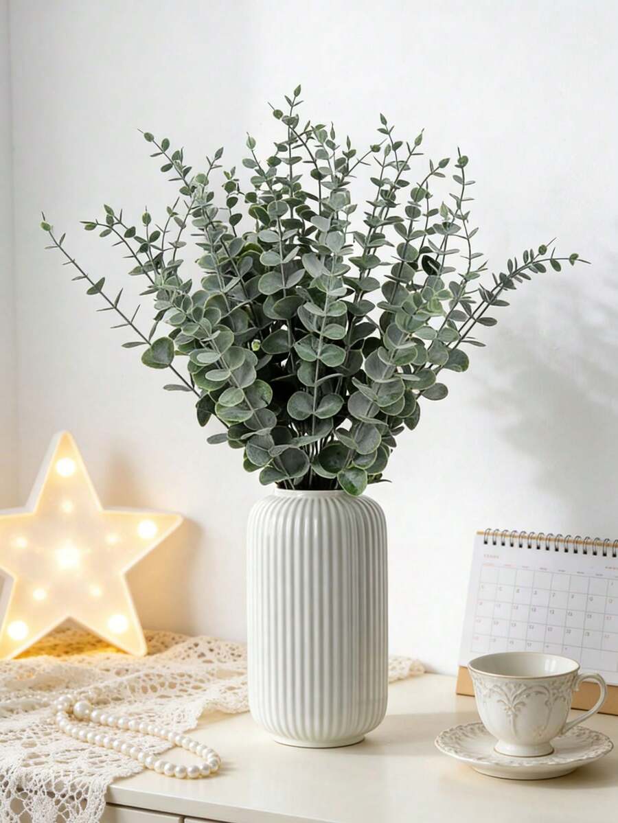 70pcs Artificial Eucalyptus Branches, Fake Eucalyptus Stems For Wedding Bouquets, Home Decor, Spring & Summer Decoration - Green - View 1