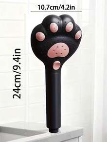 1 Vòi sen cầm tay điều chỉnh được, thiết kế hình móng vuốt mèo dễ thương, 3 tốc độ massage, thích hợp để treo và lắp đặt trên tường phòng tắm bằng chất liệu nhựa (Đen, Hồng, Trắng) - Đầu vòi sen hình chân mèo - Xem 11