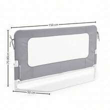 BATHBY Grades de proteção para berço de bebê - Cinza (150cm) - Ver 6