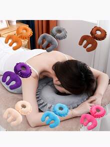 Chest Pillow + Prone Pillow Set, Suitable For Beauty Salon Care And Home Massage, Thick Filling, Zipper Design For Removable And Washable, Soft And Comfortable, Chest Pillow And Prone Pillow, Sleep Massage Chest Pad, Wedge Pad For Abdominal Sleepers, Chest Pillow And Prone Pillow, Suitable For Women Massage Pad For Spa Salon - Multicolor - View 4