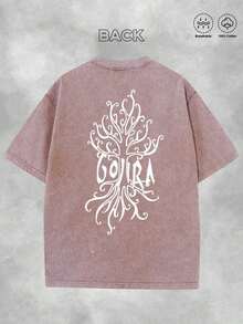 Metal Band Tees Men, Gojira Avantgarde Death Metal Double Sided Washed Cotton T Shirt, 230G Soft Breathable Summer Mode For Metal Fans, Father's Day Graduation Gift,   For Men - màu nâu - Xem 3