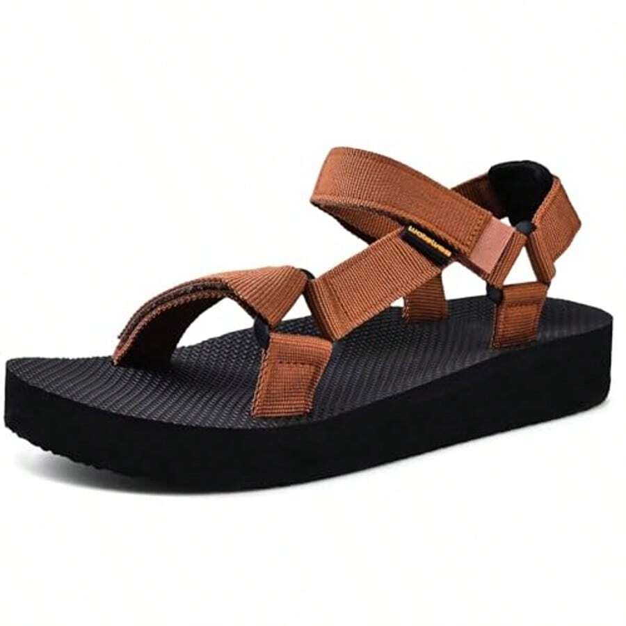 Women's Adjustable Non-Slip Lightweight Sport Sandals With Arch Support, Outdoor Beach Water Sandals For Hiking Walking Trekking Camping Travel - Nâu sẫm - Xem 1