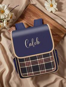 1pc Customizable Children's Backpack, Custom Embroidered Large Capacity Backpack, Stylish And Elegant High-Quality Colorful Modern Personalized Unique Gift - Multicolor - View 5