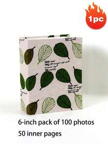 1pc 6 Inch 100-Pocket Linen Fabric Photo Album, Hardcover With Front Display Window, Insert Type Picture Book, Solid Color Multi-Style, For Family Wedding Baby Travel Photos, Memory Storage Album, Ideal For Anniversary Valentine's Day Birthday Gifts - one-size - View 16