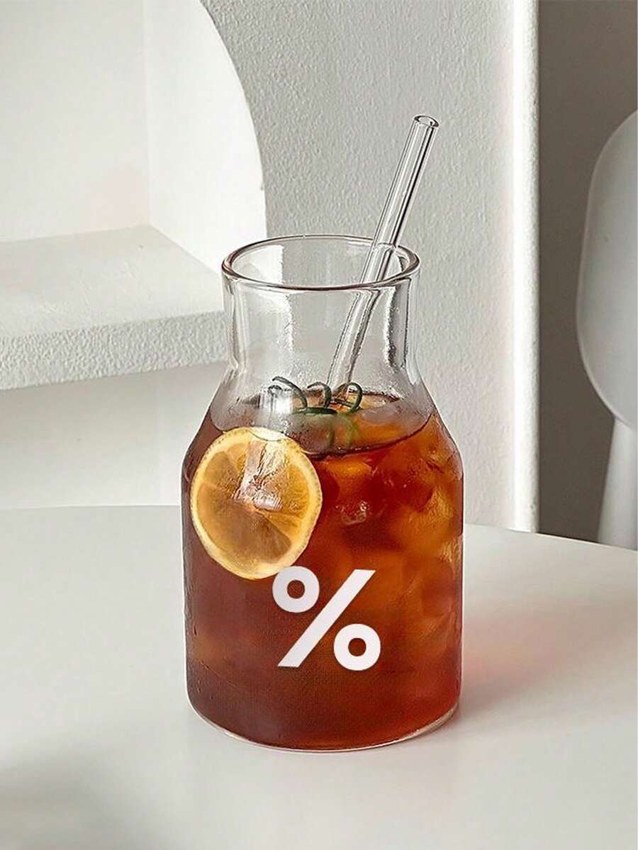 650ml Heat-Resistant Glass Iced Tea Cup, Coffee Mug, Milk Cup, Juice Cup, Large Capacity Percentage Cup For Home Use In Summer - Clear - View 1