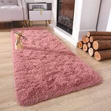 Soft Runner Rug for Bedroom Living Room Plush Fluffy Rug 2x6 Feet Shag Furry Runner Rug Carpet Non Shedding for Nursery Girls Room Home Decorative Blush - Camino de mesa de 2 x 6 - Ver 4