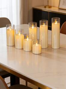 LED Electronic Candle Light, Realistic Wax Candle, Romantic Wedding Proposal Candlelight Decor, Atmosphere Lamp, Suitable For Multiple Occasions - Flat-mouth Ambient Light - View 7