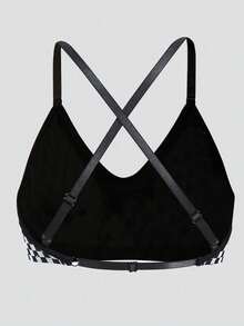 1pc Sports Thin-Strapped Women's Camisole Bra - Black - View 6