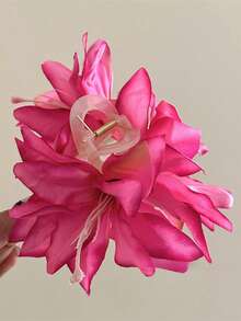 1个波西米亚风百合花发爪夹，花朵发爪情人节发夹发夹发卡发夹发饰，沙滩配饰秋冬发饰，适合女士度假装扮，夏季波西米亚风高级简约气质温柔甜美优雅百搭奢华Y2K时尚韩版精致个性创意休闲春夏秋冬防滑固定半扎发爪夹，适合日常通勤，适合浓密细软长短发，假日旅行适用 - 彩色 - 查看 2